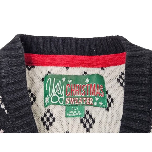 Rudolph Reindeer Pom Pom Nose Pooping Pepermints Ugly Christmas Sweater Men’s L - Picture 6 of 9